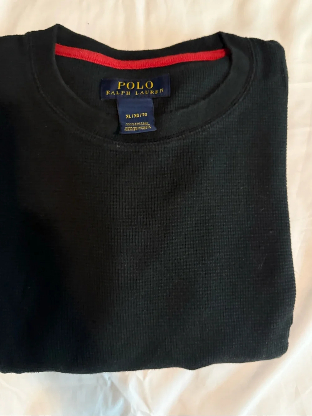 Polo by Ralph Lauren Black Crewneck Sweater with Red Pony